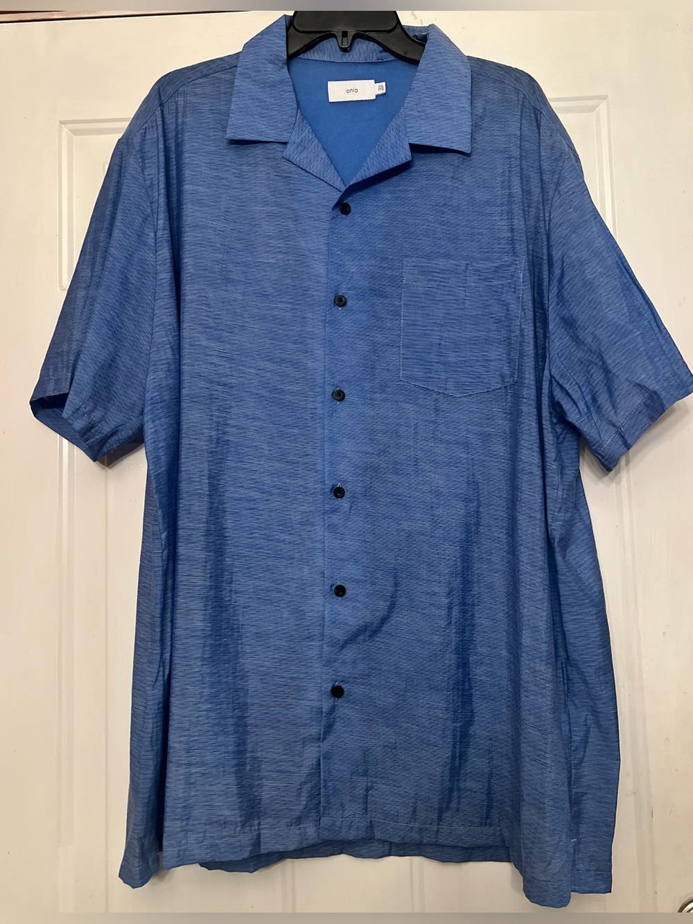 Onia XXL Blue Camp Collar Short Sleeve Resort Button Up Shirt - Picture 2 of 4